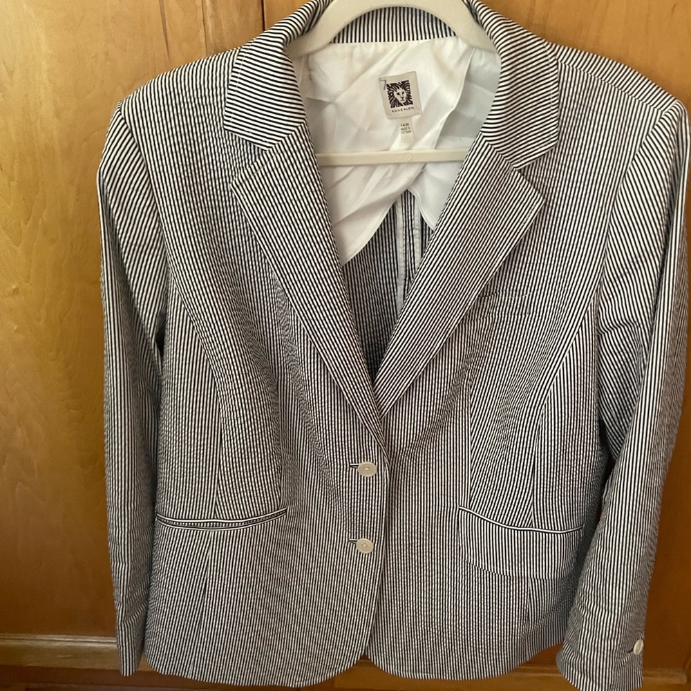 Seersucker Anne Klein Blazer- Sz-14w